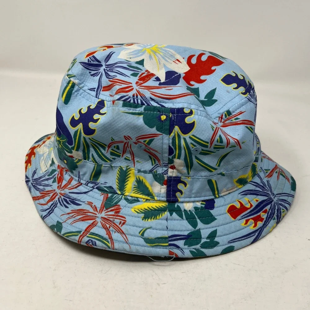Vans Bucket Hat Blue Tropical Floral Print Summer Sun Hat L/XL